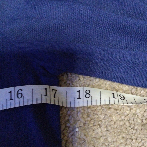 ***SOLD***CATO Med blue long sleeve blouse with pleats and 2 rhinestones closers - Picture 6 of 6